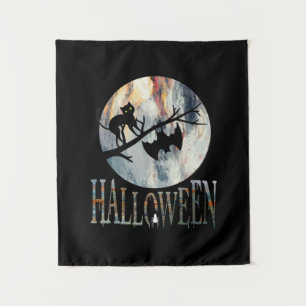 Halloween Grappige Kat Halloween Verjaardag Wandkleed