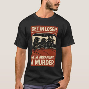 Halloween Grappige moord op kraaien Retro raken in T-shirt