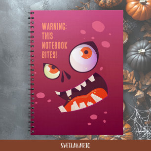 Halloween Grappige Ogen Zombie Gezicht Spiraal Not Notitieboek