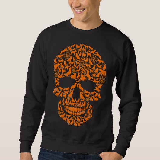 Halloween Grappige Pitbull Dog Skull Trui (Voorkant)