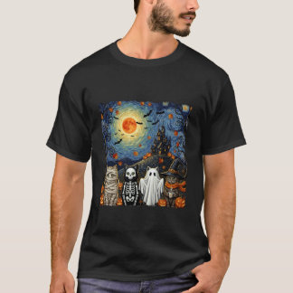 Halloween Grappige Schattige Zwarte Katten Geesten T-shirt