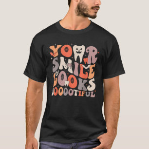 Halloween Grappige Tanden Tandarts Geest Je Glimla T-shirt