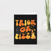 Halloween Grappige truc of Pizza Scary Ghost Deco  Kaart (Voorkant)