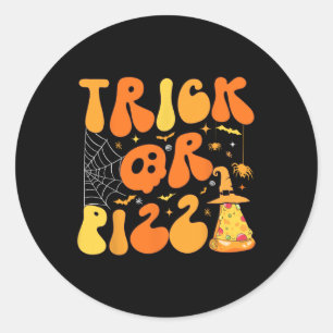 Halloween Grappige truc of Pizza Scary Ghost Deco Ronde Sticker