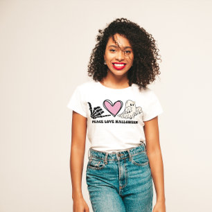 HALLOWEEN GRAPPIGE VREDE LIEFDE HALLOWEEN 👻 T-SHIRT