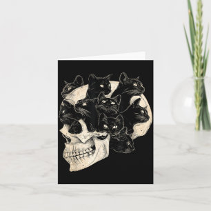Halloween Grappige Zwarte Kat Vintage Katten Kaart