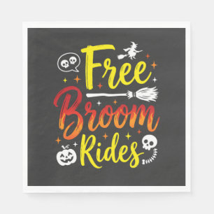 Halloween Gratis Bezem Ritten Heks Grafisch Servet
