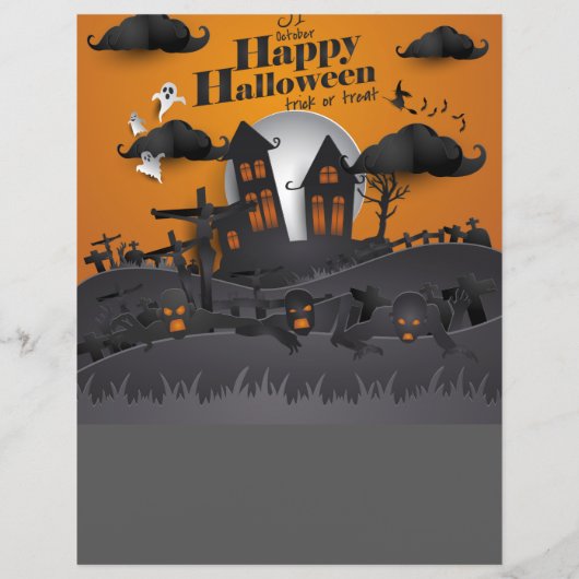Halloween Graveyard and Haunted House Flyers (Achterkant)