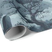 Halloween Graveyard Creepy Trees Ghost Moon Night Cadeaupapier (Rol Hoek)