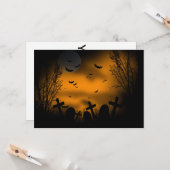 Halloween Graveyard met vleermuizen en grafstenen Kaart (Voorkant / Achterkant in situ)