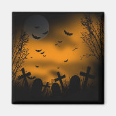 Halloween Graveyard met vleermuizen en grafstenen Magneet (Voorkant)