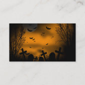 Halloween Graveyard met vleermuizen en grafstenen Visitekaartje (Achterkant)