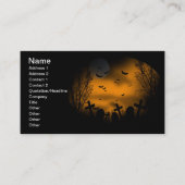 Halloween Graveyard met vleermuizen en grafstenen Visitekaartje (Voorkant)