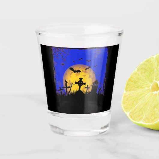 Halloween Graveyard Shot Glas (Voorkant)
