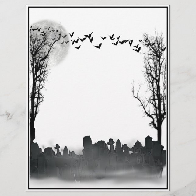Halloween Graveyard Silhouette (Voorkant)
