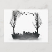 Halloween Graveyard Silhouette Briefkaart (Voorkant)