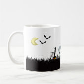 Halloween Graveyard Spooky Cute Skeleton & Ghosts Koffiemok (Links)