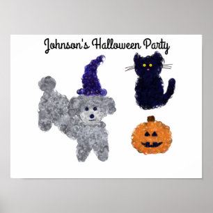 Halloween Gray Poodle #2 Poster