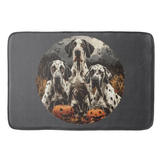 Halloween Great Dane Dogs Jack O Lantern Badmat (Voorkant)