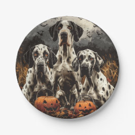 Halloween Great Dane Dogs Jack O Lantern Papieren Bordje
