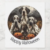 Halloween Great Dane Dogs Jack O Lantern Wijn Etiket (Enkel label)