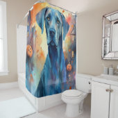 Halloween Great Dane met pompoenen eng Douchegordijn (In situ)