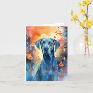 Halloween Great Dane met pompoenen eng Kaart