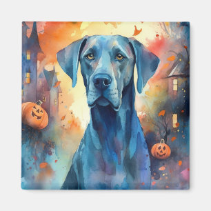 Halloween Great Dane met pompoenen eng Magneet
