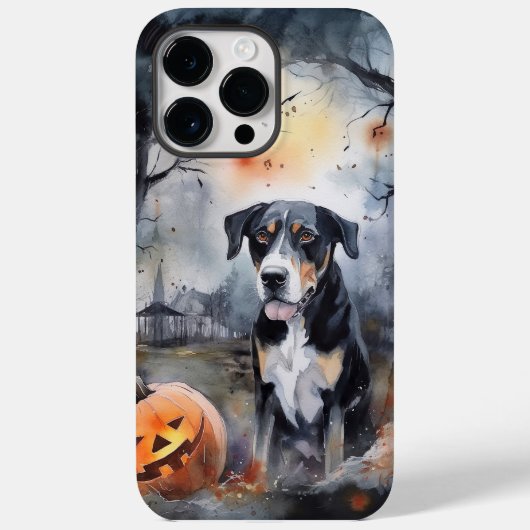 Halloween Greater Swiss with Pumpkins Scary Case-Mate iPhone Case (Achterkant)