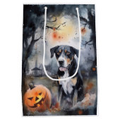 Halloween Greater Swiss with Pumpkins Scary Medium Cadeauzakje (Achterkant)