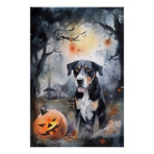 Halloween Greater Swiss with Pumpkins Scary Perfect Poster (Voorkant)