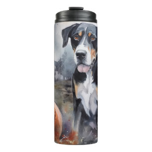 Halloween Greater Swiss with Pumpkins Scary Thermosbeker