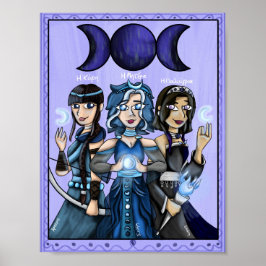 Halloween Greek Mythology Moon Goddesses Art Print