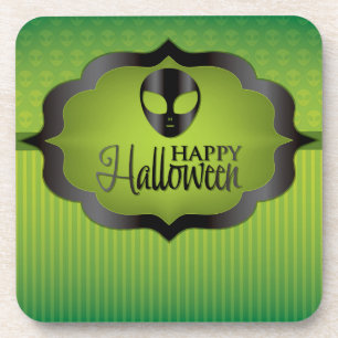 Halloween green alien drankjes onderzetter