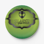 Halloween green alien papieren bordje (Voorkant)