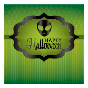 Halloween green alien perfect poster