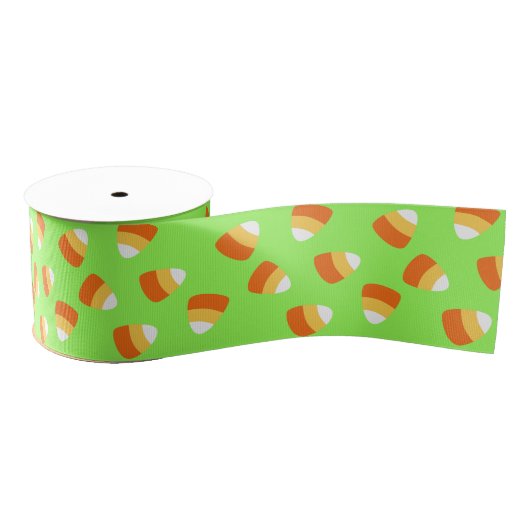 Halloween Green Candy Corn Ribbon Grosgrain Lint (Spoel)