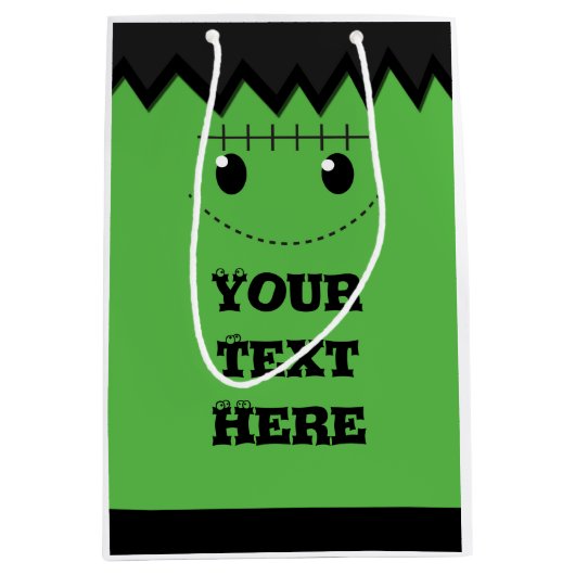 Halloween Green Frankenstein Schattigee gepersonal Medium Cadeauzakje (Voorkant)