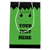 Halloween Green Frankenstein Schattigee gepersonal Medium Cadeauzakje (Achterkant)