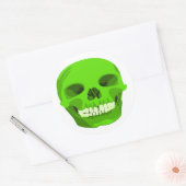 Halloween Green Scull Your Party Sticker (Envelop)