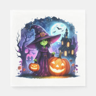 Halloween Green Witch Paper servet