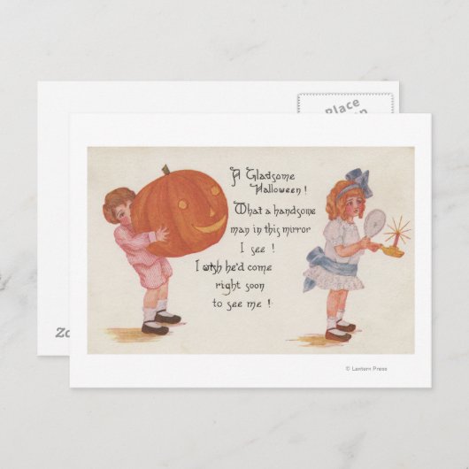 Halloween Greeting A Gladsome Halloween Briefkaart (Voorkant / Achterkant)