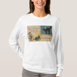 Halloween Greeting Black Cat T-shirt
