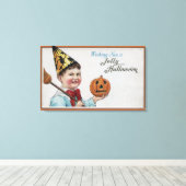 Halloween Greeting Jolly Halloween Canvas Afdruk (Insitu (Houten vloer))
