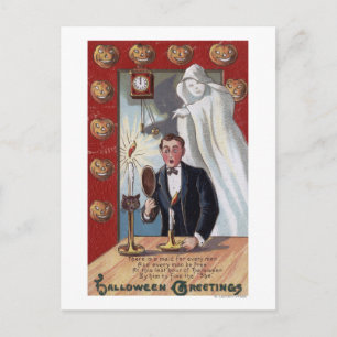 Halloween Greeting Man en Ghost Briefkaart