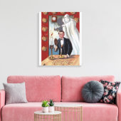 Halloween Greeting Man en Ghost Canvas Afdruk (Insitu (Woonkamer))
