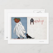 Halloween Greeting Pumpkin onder blad Briefkaart (Voorkant / Achterkant)