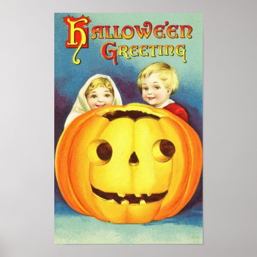 Halloween Greeting Vintage Poster (Voorkant)