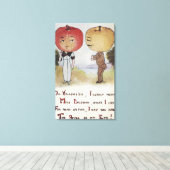 Halloween GreetingApple Head Canvas Afdruk (Insitu (Houten vloer))