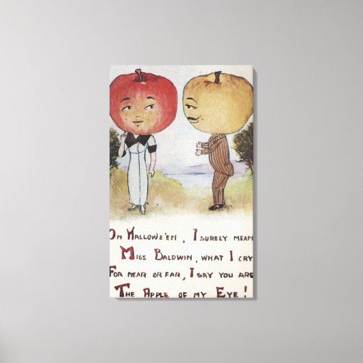 Halloween GreetingApple Head Canvas Afdruk (Voorkant)